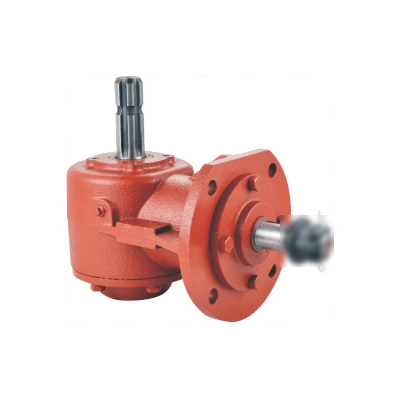 Complete agricultural gearbox with visible input and output shafts for rotary cutter gearbox engineering context