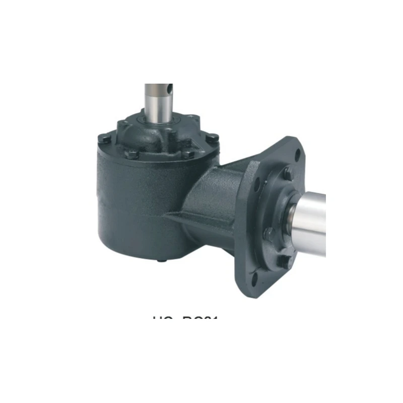 Complete agricultural gearbox with visible input and output shafts for PTO gearbox alignment engineering context