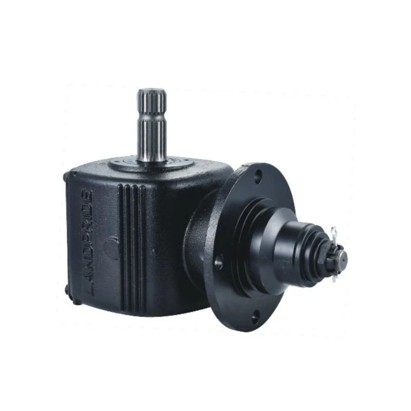 Complete agricultural gearbox with visible input and output shafts for orchard mower gearbox engineering context