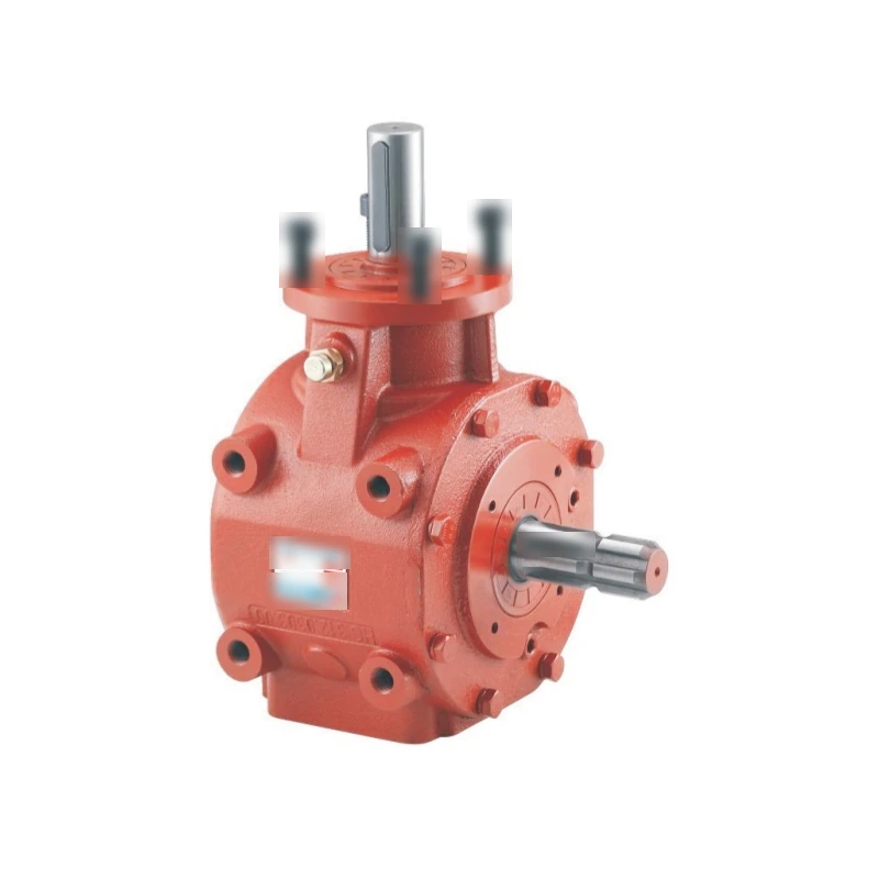 Complete agricultural gearbox with visible input and output shafts for power harrow gearbox engineering context