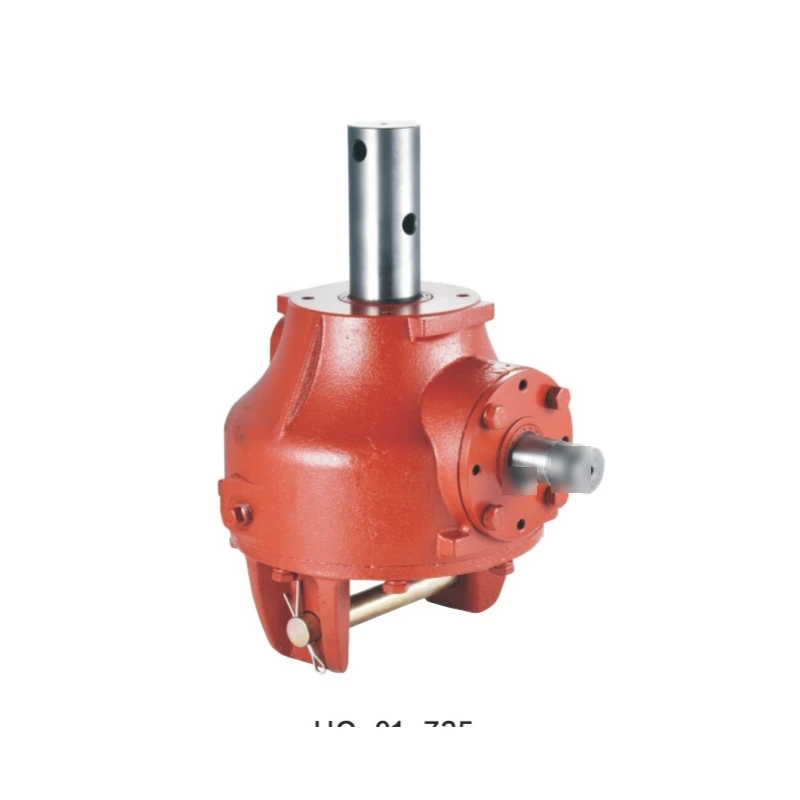 Complete agricultural gearbox with visible input and output shafts for gearbox shaft measurement engineering context